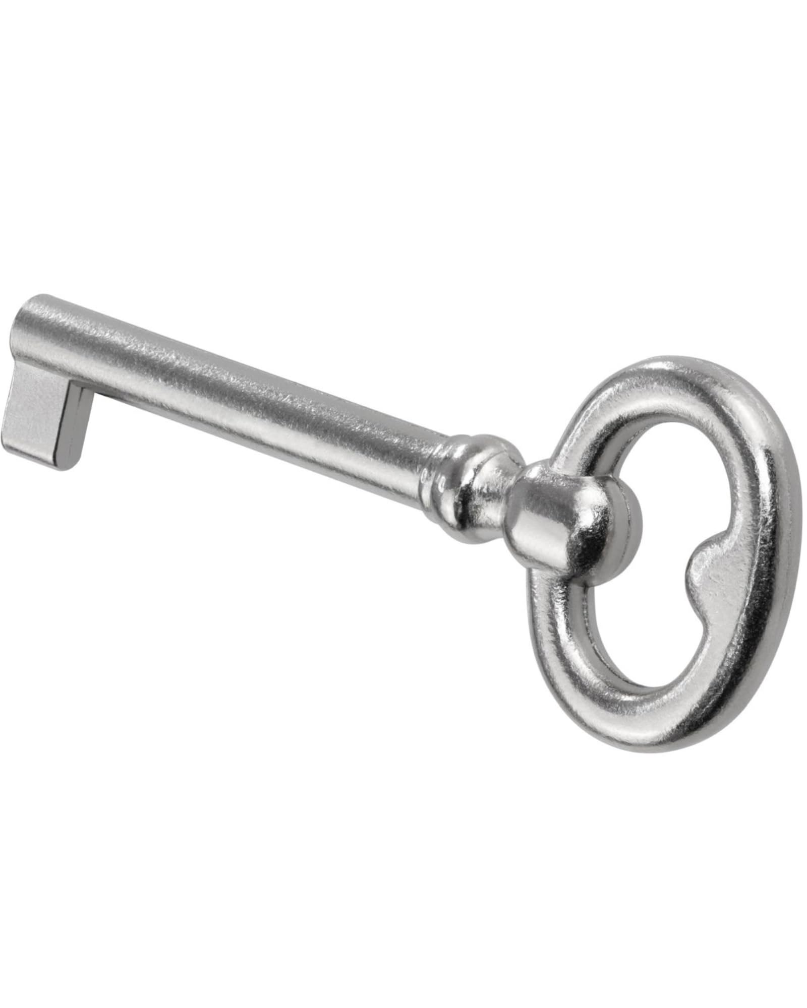 Gedotec Furniture Nickel-Plated Metal Key | 1 piece Bizet | Decorative Replacement Key Modern | 43 mm | Euro Lock Compatible | for Furniture Lock