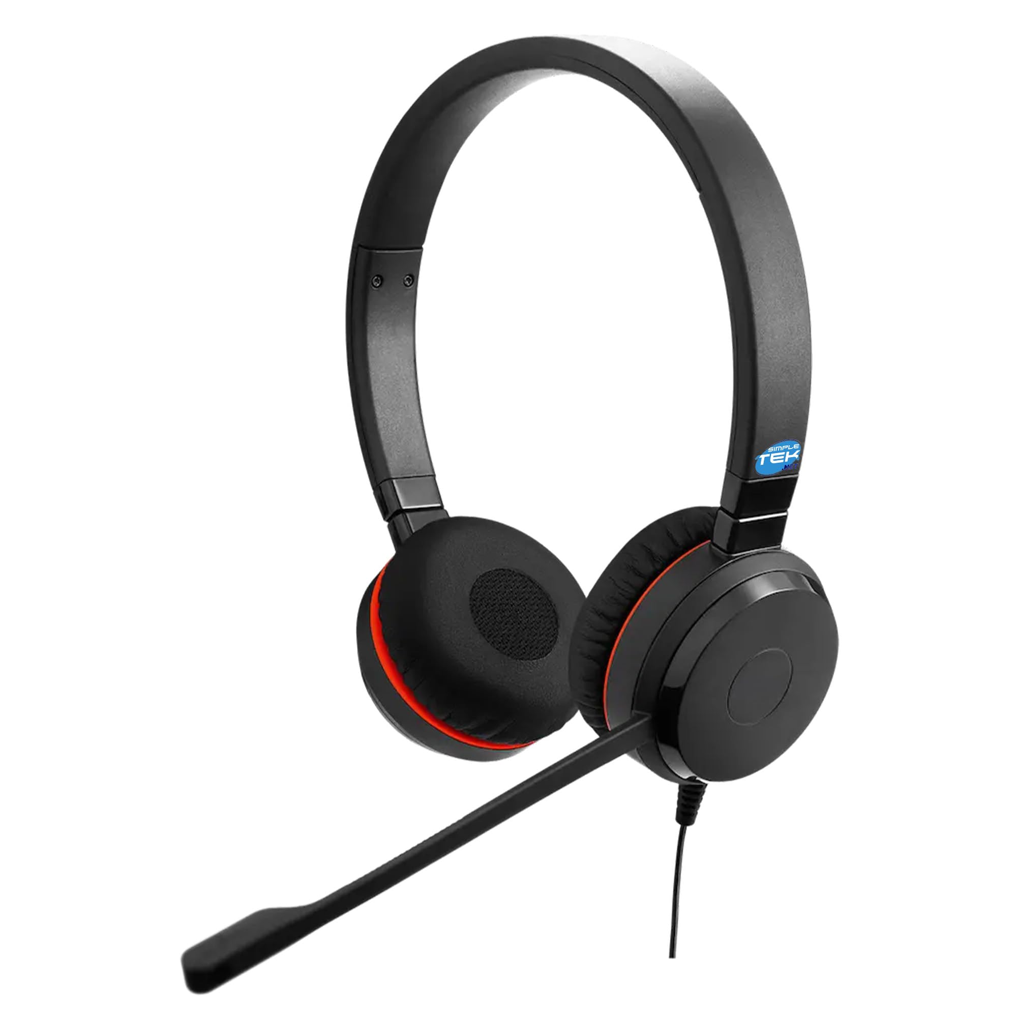 SIMPLETEK - Cuffie Stereo Cablate Evolve 20 SE UC con Connessione 3,5mm e Adattatore USB-A - Ottimizzate per Comunicazione