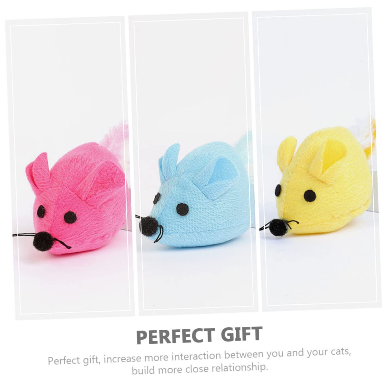 Happyyami 15pezzi Giocattoli Peluche Per Gatti Di Topi Colorati Per Stimolazione Indoor Giocattoli Con Gatta Per Attività e Divertimento Feline