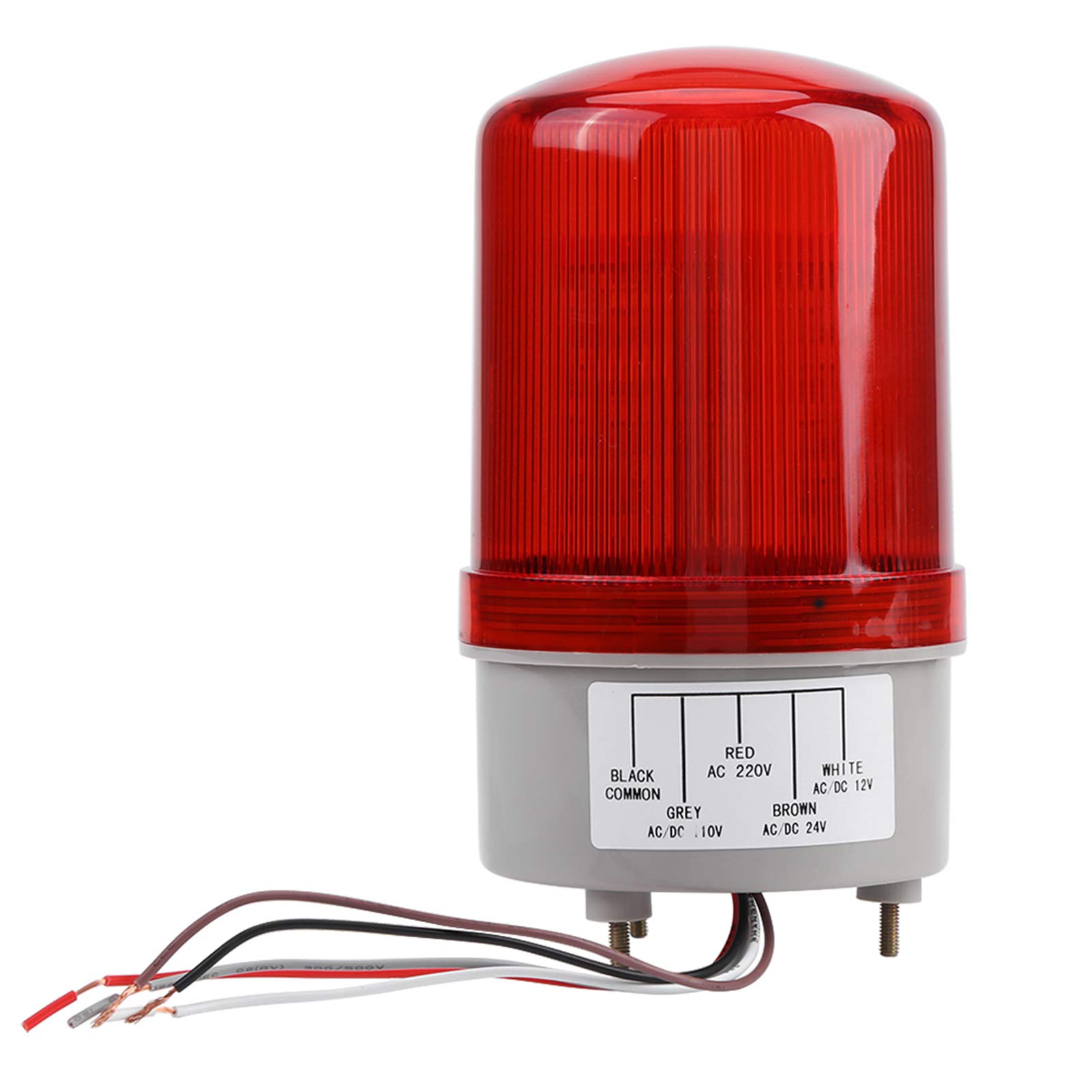 High Visibility Rotating LED Emergency Beacon Light with Sturdy Construction Red Color for Workshop and Construction Site Warning AC220V