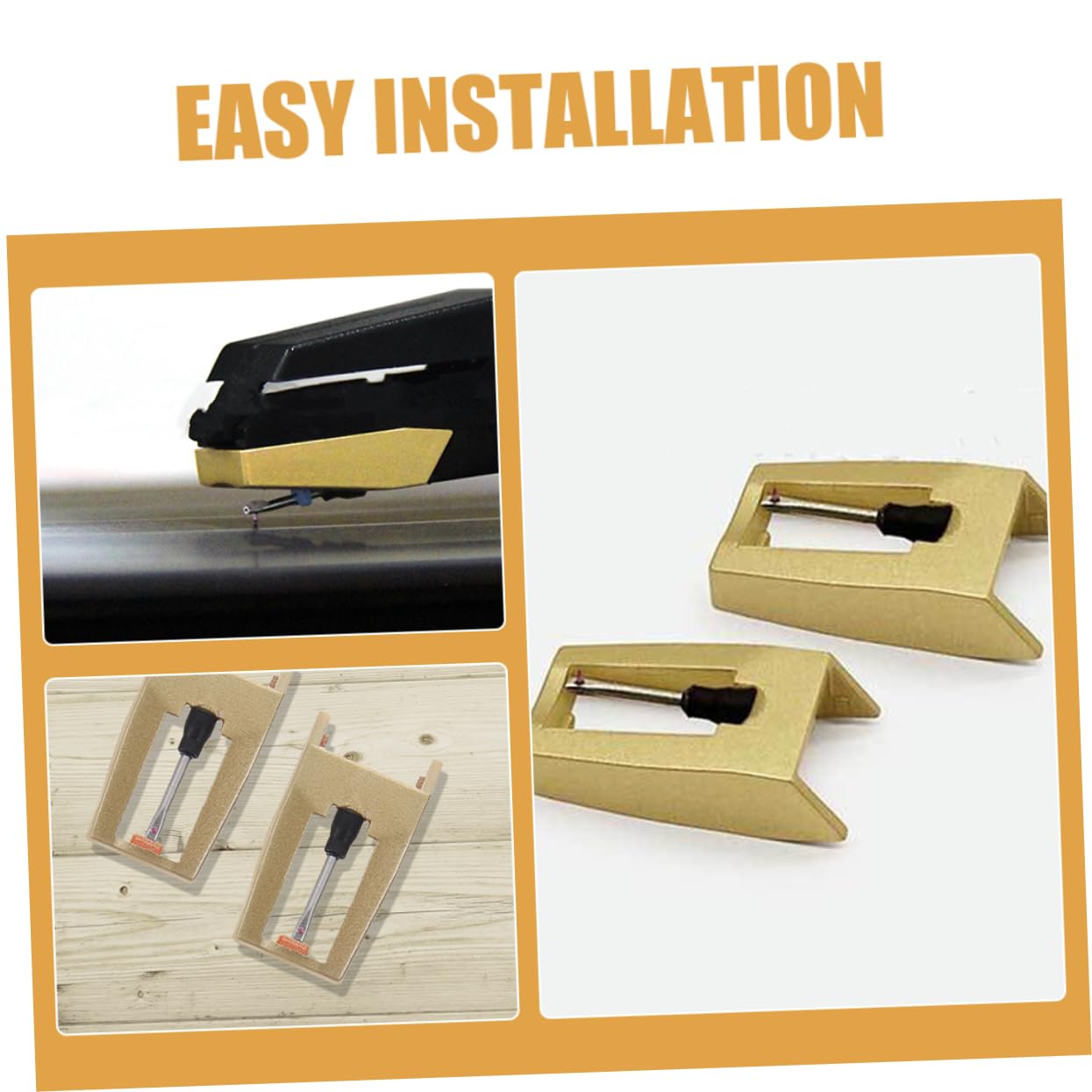 TOGEVAL Record Player Needle Replacement 4pcs Phonograph Record Player Needles