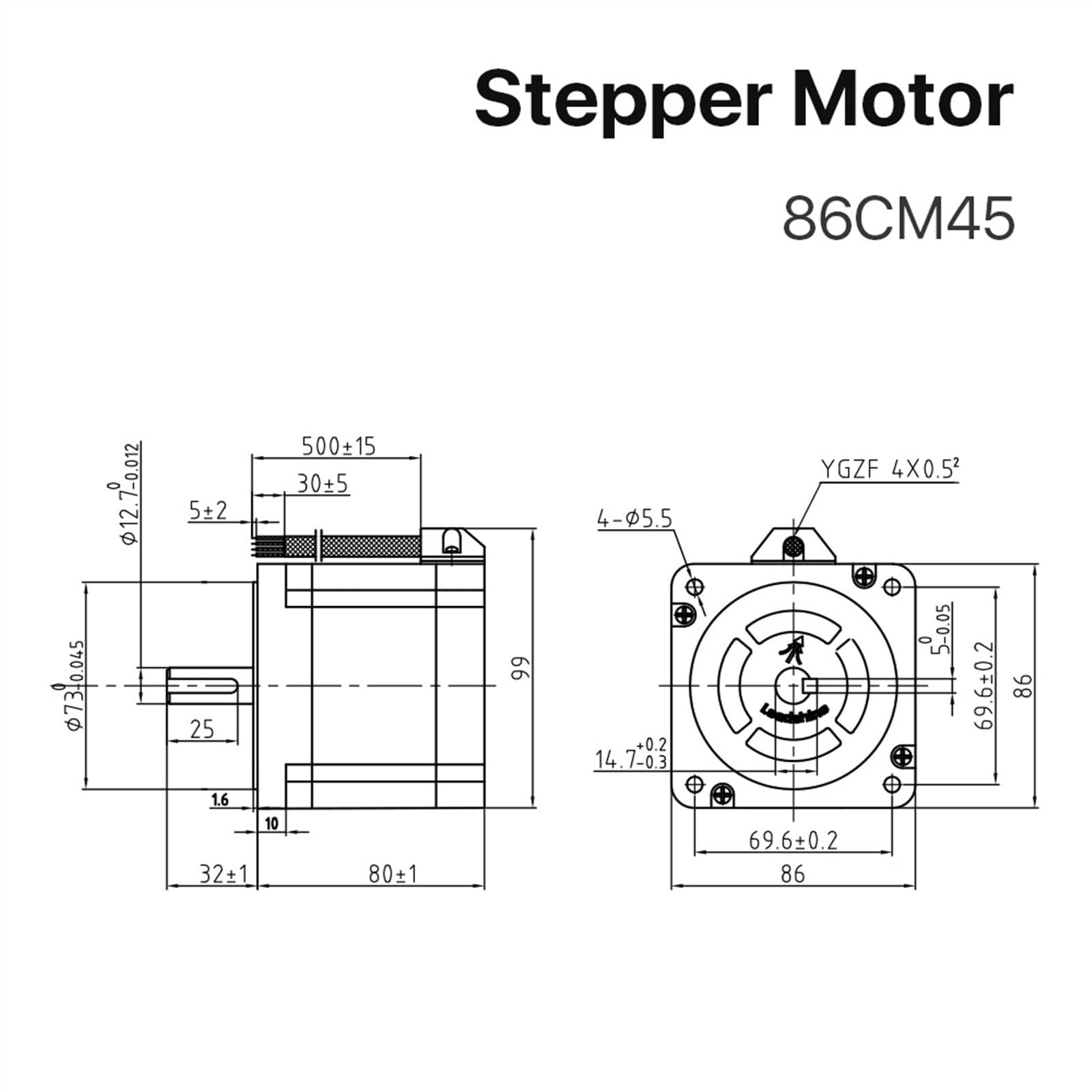 Silnik krokowy Silnik krokowy Nema 34 z otwartą pętlą 86CM45 4,6NM 6,0A do grawerki CNC Wysoki moment obrotowy