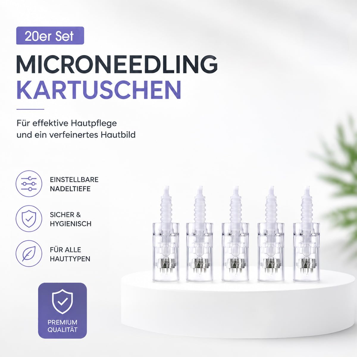 Microneedling - Testine di ricambio per Dermapen con porta a baionetta da 9 a Nano, quantità: 20 pezzi, tipi: 24 pin