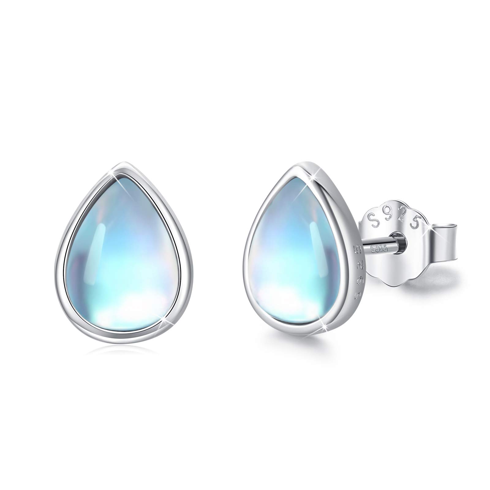 REDSUN Opal/Mondstein Ohrstecker für Frauen 925 Sterling Silber/Gold Wassertropfen Ohrstecker Hypoallergen Ohrringe Wassertropfen Schmuck Geschenke für Frauen Mädchen