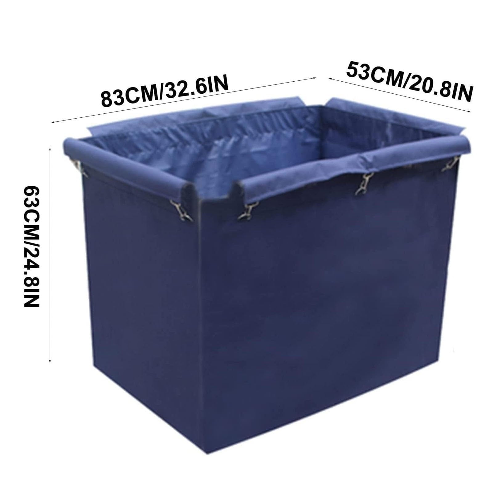 Prostokątny wózek na pranie Wymienna torba podróżna Wytrzymała tkanina Oxford Wzmocnione metalowe klamry Pasuje do 83x53 58x63cm(Blue Rectangular)