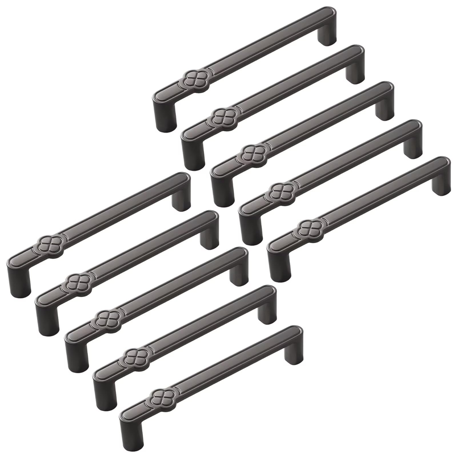 Confezione da 10 maniglie per armadietti, con foro centrale da 13 cm, in lega di zinco, per armadietti da cucina, armadi, cassettiere, in metallo massiccio, pomelli per mobili e maniglie