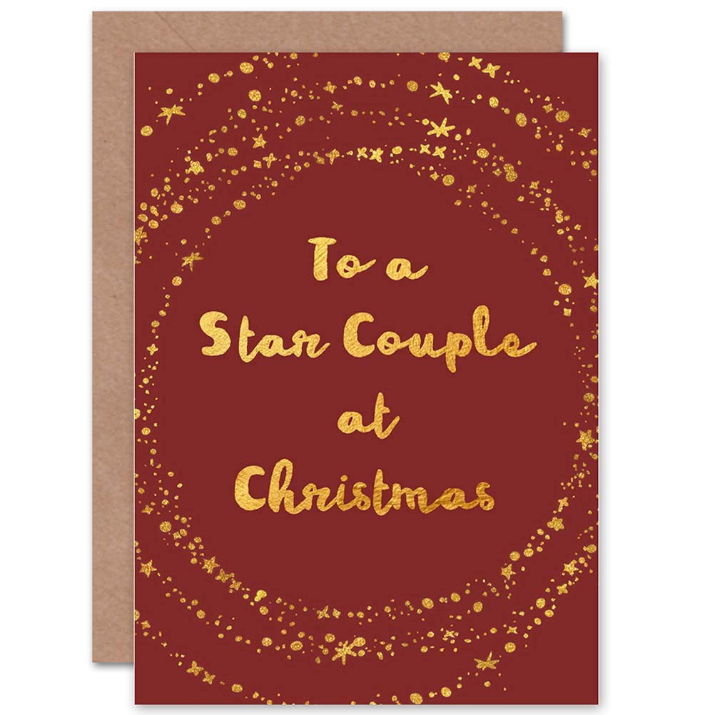 Wee Blue Coo CARD CHRISTMAS XMAS STAR COUPLE FRIENDS SPARKLES