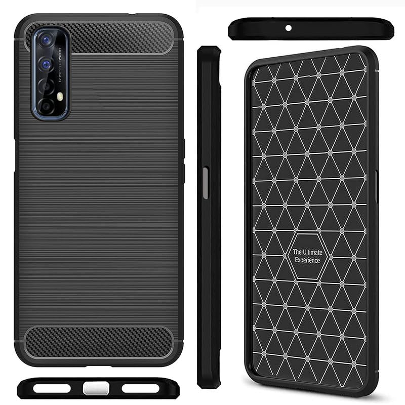 Image of Hybrid Carbon Fiber Back Case for Realme Narzo 20 Pro (Black)