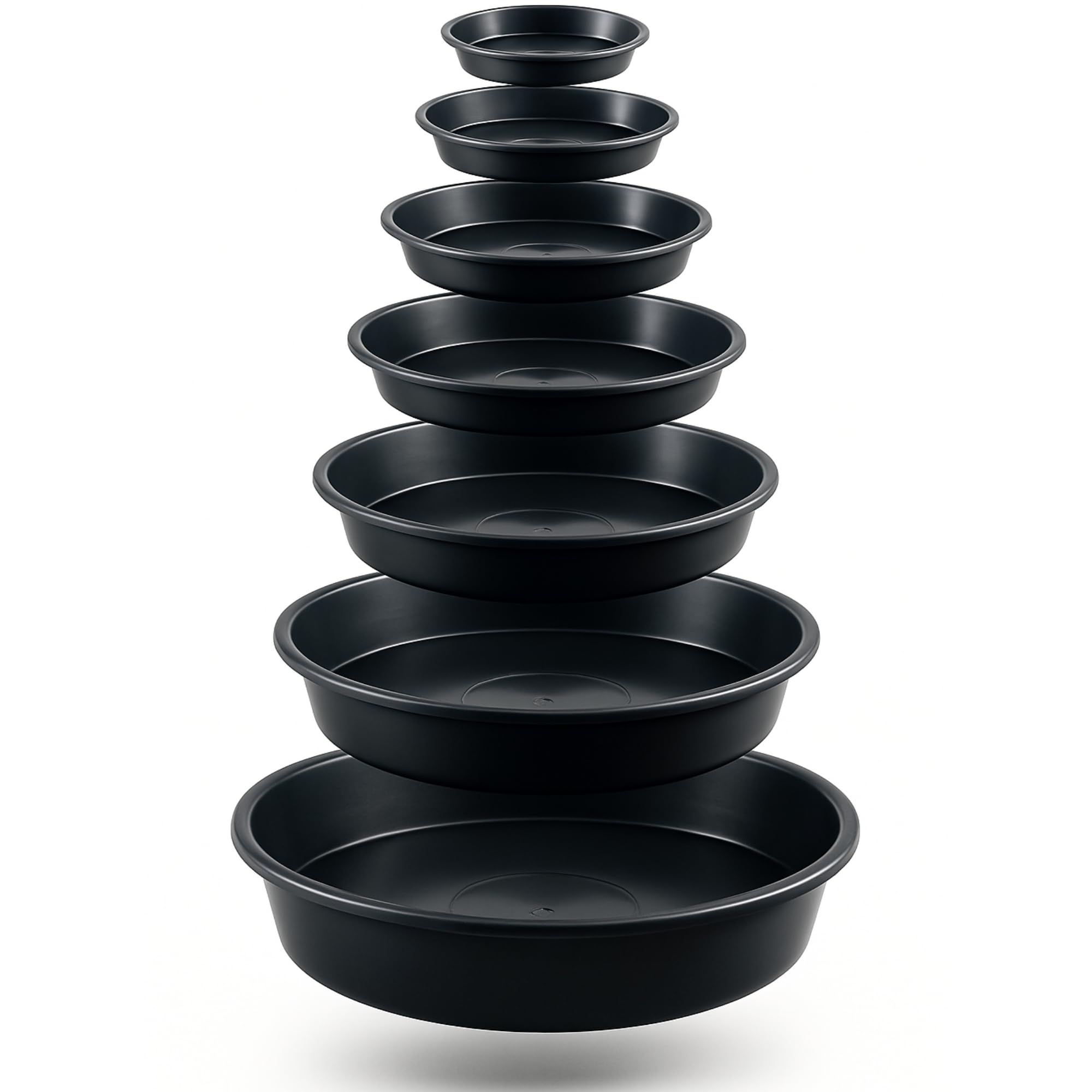 Round Black Plastic Plant Pot Saucer Tray – Multiple Sizes (18–60cm) & Pack Options – Durable Drip Trays for Indoor Outdoor Use (Ø45cm, 2, Piece)