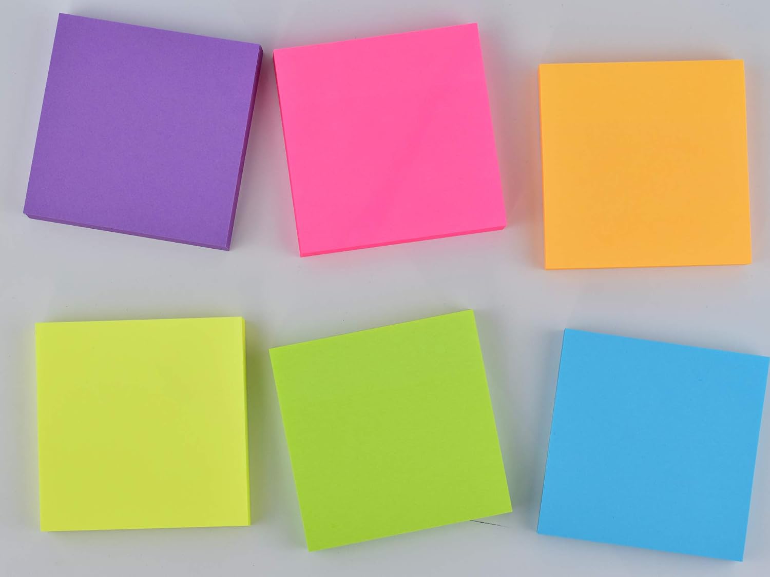 Pop Up Sticky Notes 3x3 Refills Self-Stick Notes 6 Pads, 6 Bright Colors, 100 Sheets/Pad