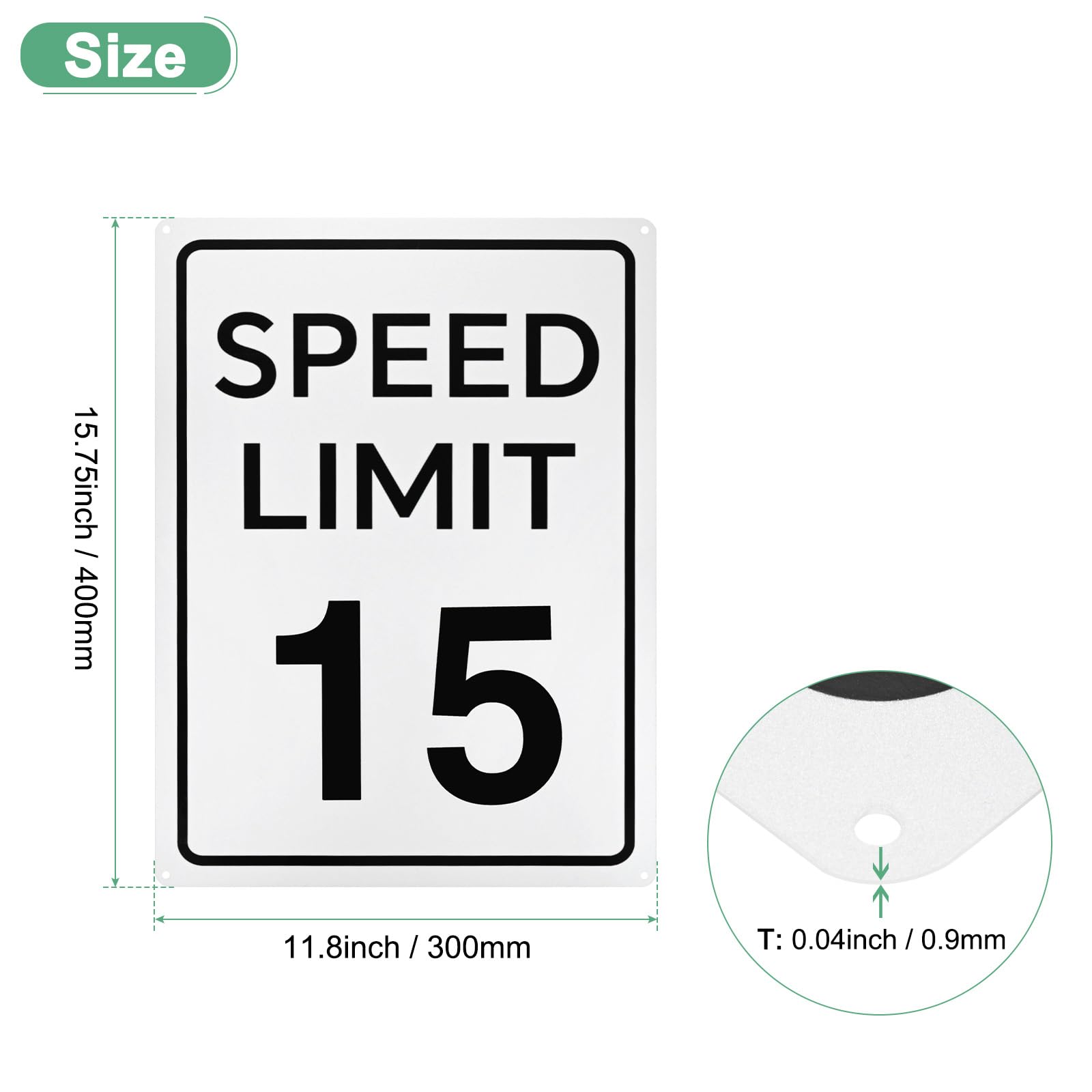 M METERXITY Speed Limit 15 MPH Sign - Image 3