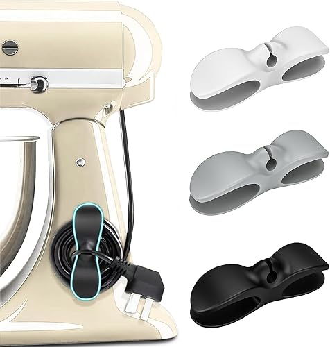 Organizador de cables mejorado para electrodomésticos de cocina paquete de 3 envoltorios de cables enrollador de cables soporte de cable adhesivo