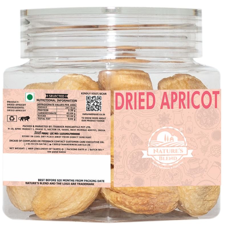 Image of Nature's Blend Dried Apricots 100g Jar | Sweet Tangy Sun Dried Apricots No Sulphur | Healthy Snack