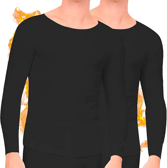 Pack Camiseta Interior Térmica Hombre Felpa Invierno Algodón 200gr