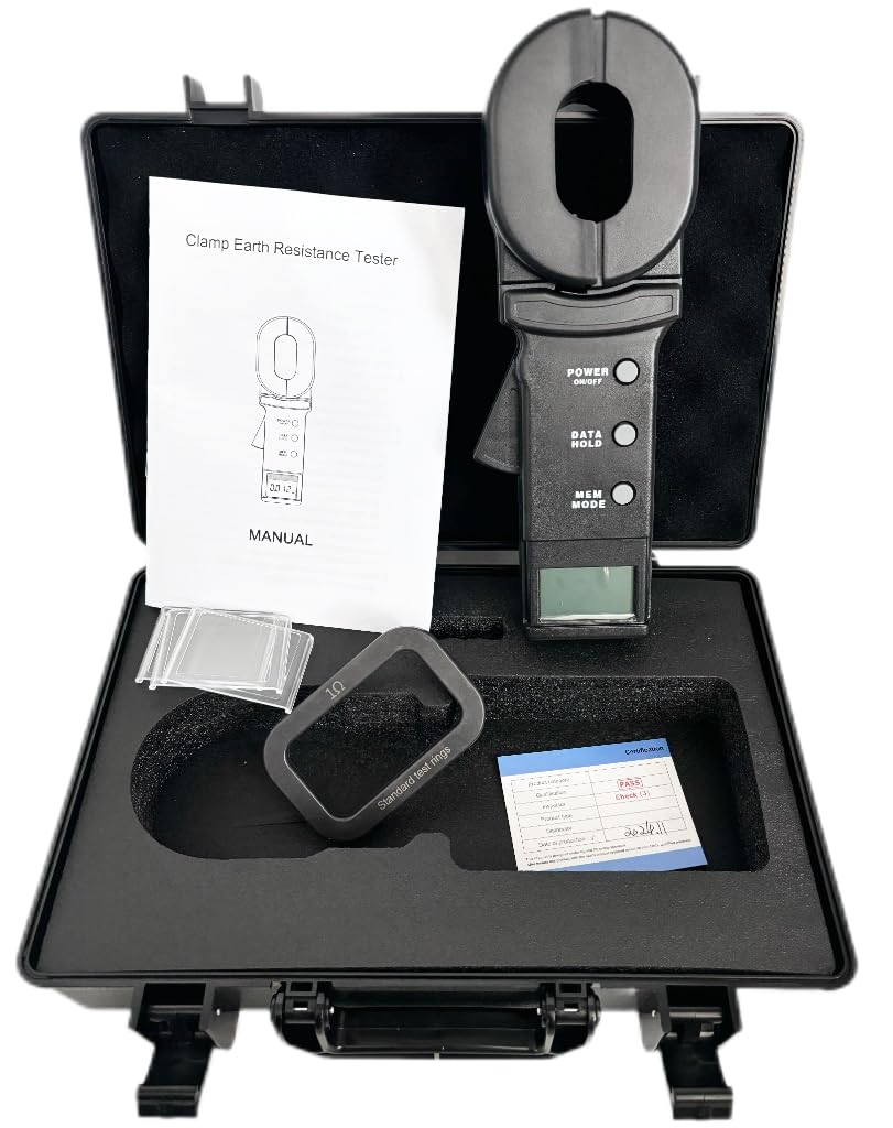 Clamp Meter Ground Earth Resistance Tester Meter Safe Meter ETCR2000A with Data Storage Function Alarm System Measuring Range 0.01 to 200Ω