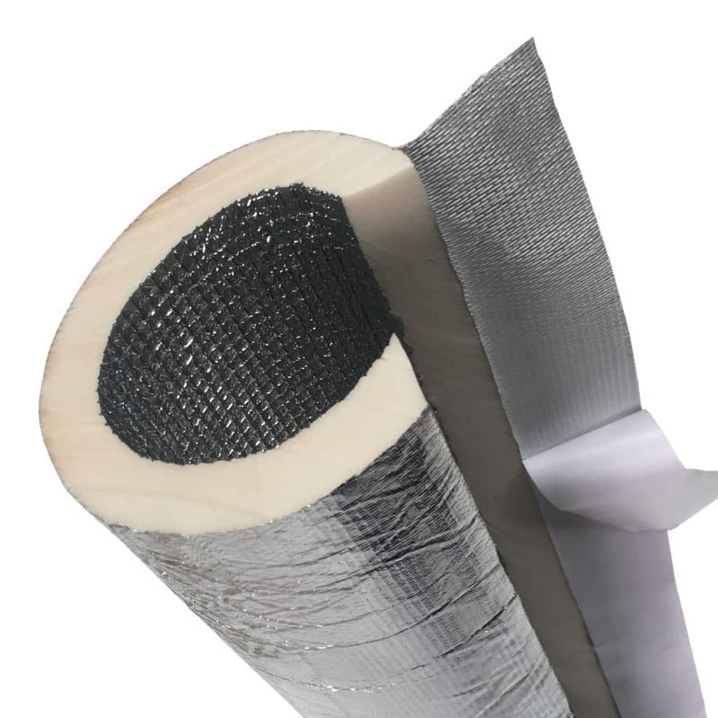 HAIRIT Pipe Insulation, Self-adhesive Aluminum Foil Backed Pipe Insulation Lagging Antifreeze Insulation Sheath 22mm 27mm 34mm 43mm 52mm 65mm