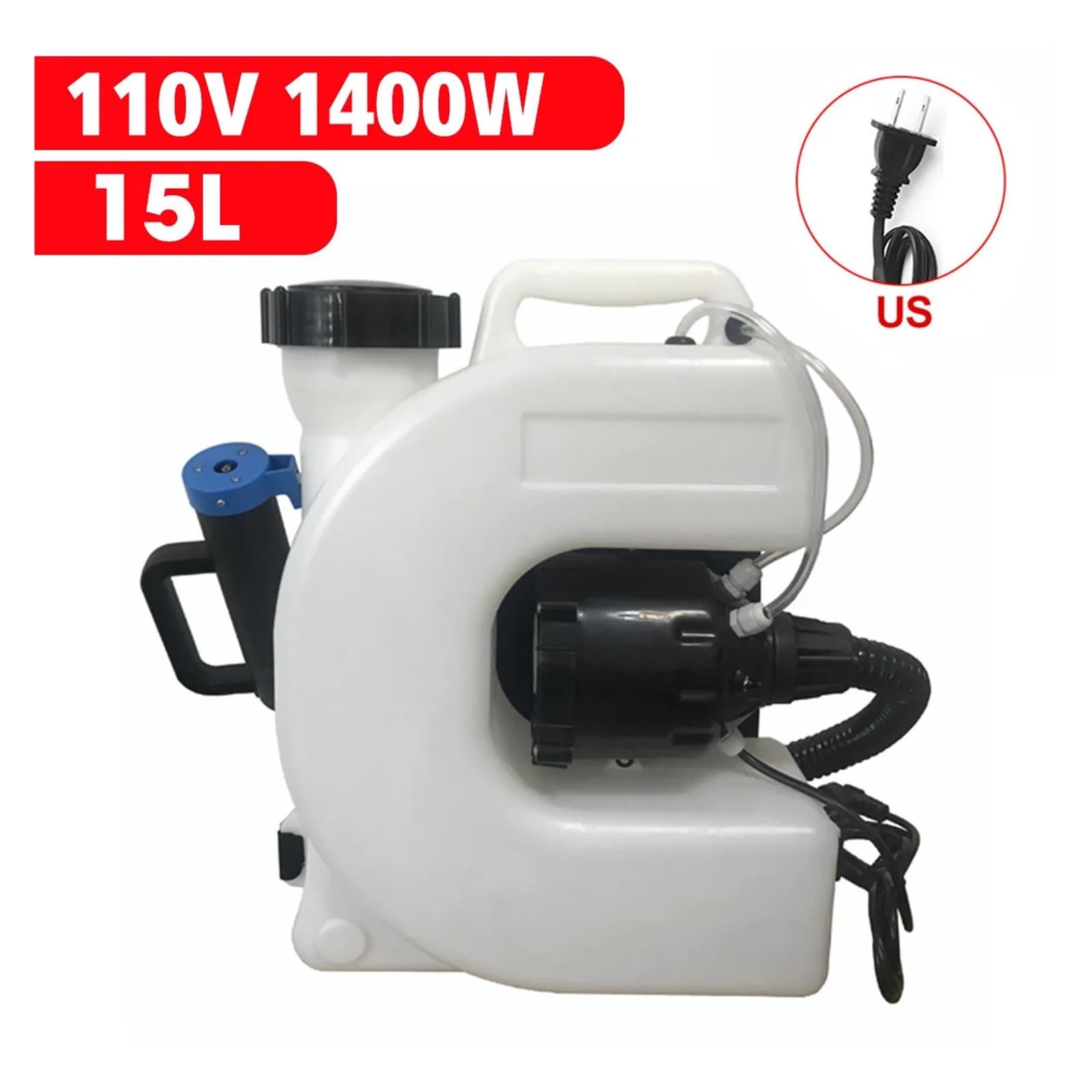Opryskiwacz Elektryczny, 15L 1400W Super-C plecak elektryczny opryskiwacz ULV, zimny zamgławiacz Ultra rozpylacz ogrodowy maszyna do zamgławiania na zimno