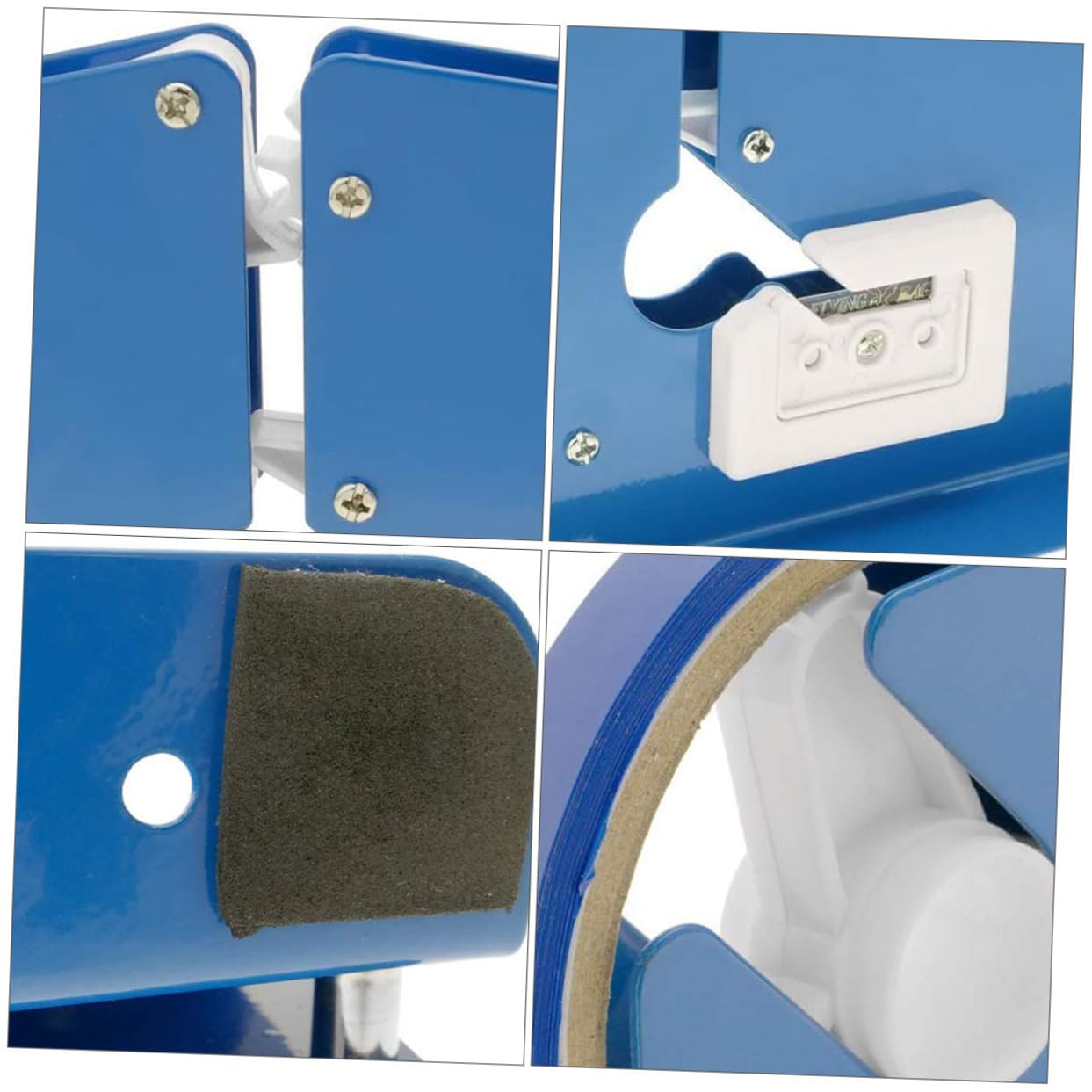 9 Klebeband Abroller Teilig mit Kunststoff Tape Cutter und Integrierter Schneidefunktion Praktische Verpackungsmaschine für Lebensmittelbeutel und Polybeutel Verschluss Blau