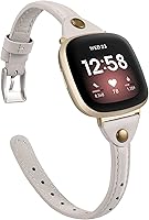 Vista 9 de Minyee Compatible con Fitbit Versa 3/Fitbit Sense Band para mujeres y hombres, correa de cuero delgada y fina, pulsera para Fitbit Versa 3/Fitbit