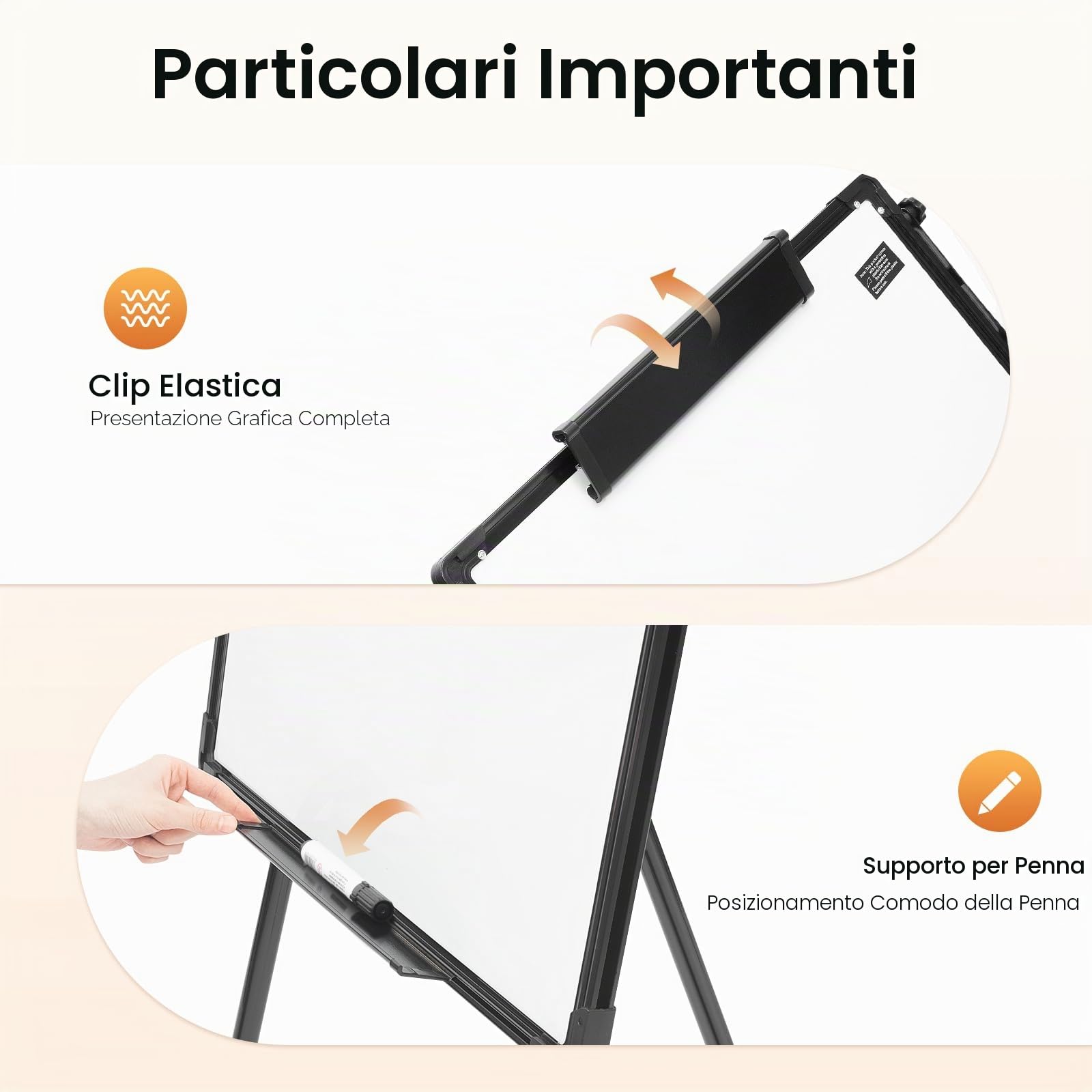Supporto per lavagna a fogli mobili, supporto per lavagna bianca, carta scorrevole, magnetico per scrivere in altezza regolabile, 61 x 91,4 cm