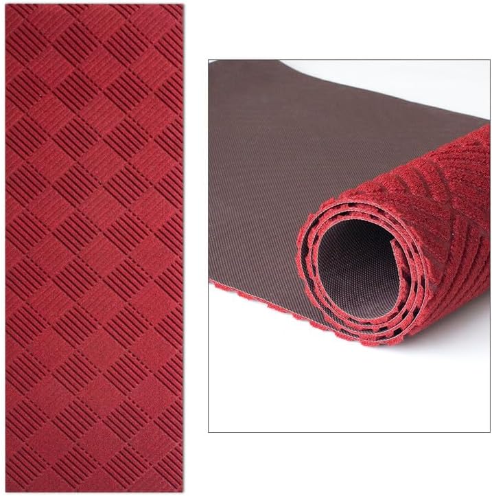 Hallway Runner Rug 2FTx4FT Washable Non-Slip Rubber Back Area Rug Indoor Outdoor Carpet Door Mat for Floor Entryway Bathroom Laundry Room Foyer Balcony Kitchen Bedroom Living Room Red