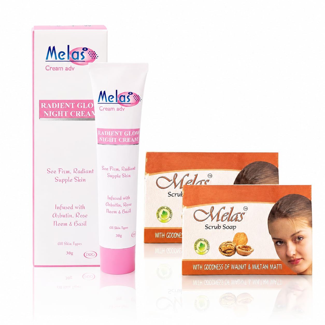 Melas Radiant Glow Night Cream 30g With Walnut & Multani Mitti Scrub Soap 75g(Pack of 2) | Skin Brightening & Nourishing Combo | Moisturizing Night Cream for Glowing Skin | Suitable for All Skin Types-image-16