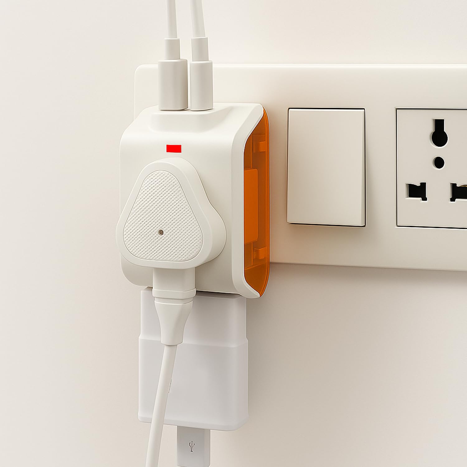 Embox Multi Plug Adapter with USB Ports | Universal 2-Pin Plug Socket | Multi USB Charger Adapter with USB-A & Type-C | Compact Fast Charging Power Adapter Plug for Phones, tablets & Devices Pack of 1