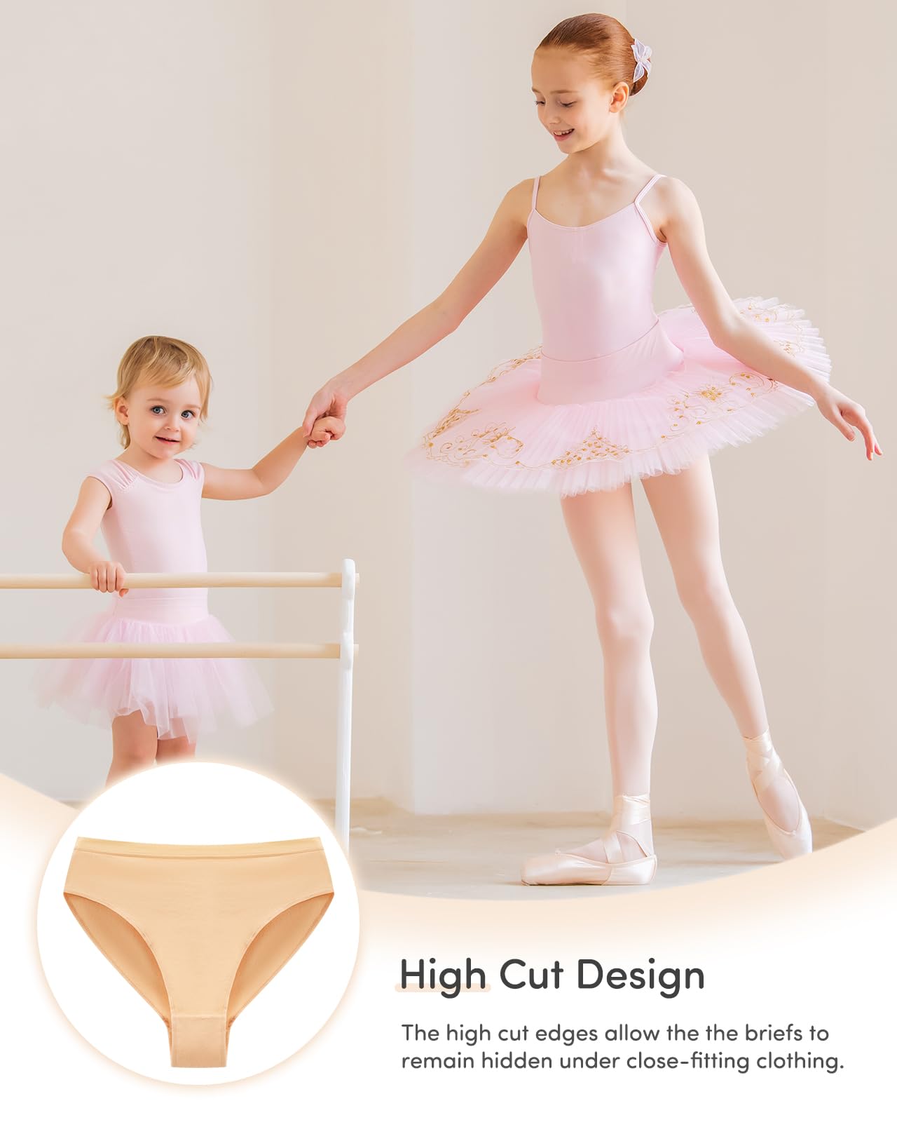 Adorel Slip Danse Coton Ballet Culotte Panty Fille Lot de 3