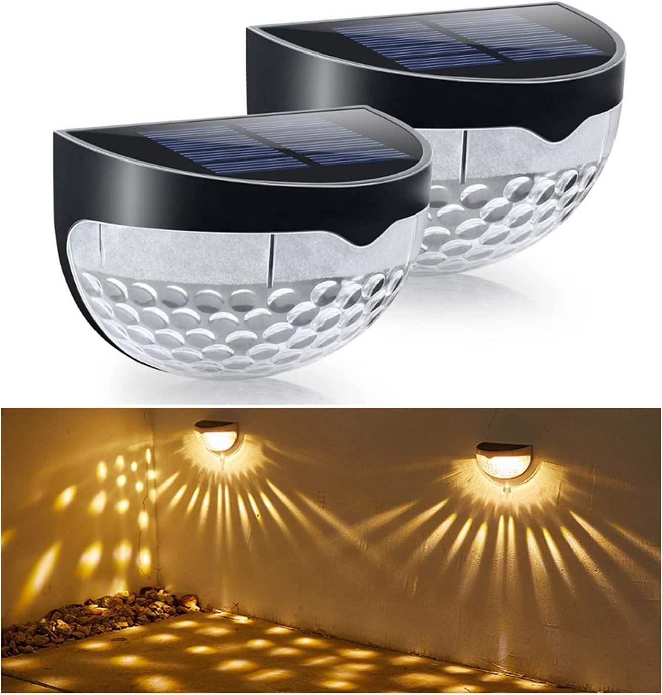 Outdoor Garden Solar Step Lights for Garden Home Outdoor Decoration Lamp Waterproof Deck,Step,Fence Solar Lights for Stair, Patio-Warm White Shades (2)-image-47