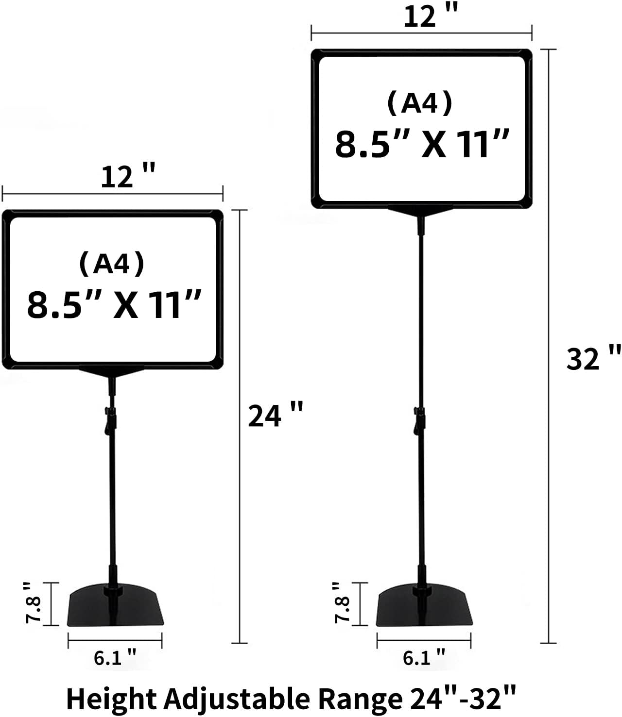 Sign Holder Stand,Sign Stand for Display,Adjustable Sign Holders For Table Top,Table Sign Holders 8.5 x 11,2 Packs,(Black, 39''height 2pcs) - Image 5