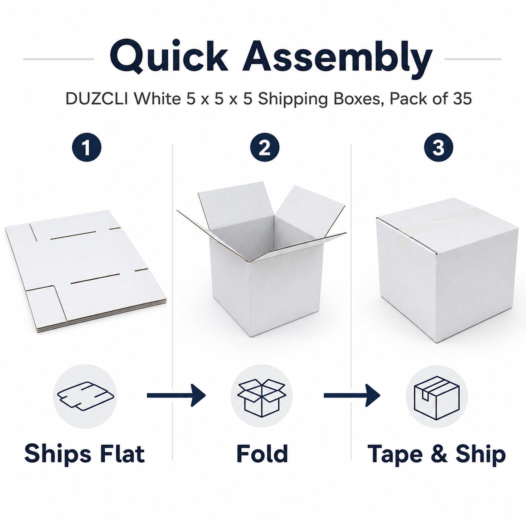 Scatole per spedizioni bianche – Scatole in cartone ondulato da 12,7 x 12,7 x 12,7 cm (confezione da 25), resistenti e riciclabili per piccole imprese, e-commerce, posta e imballaggio