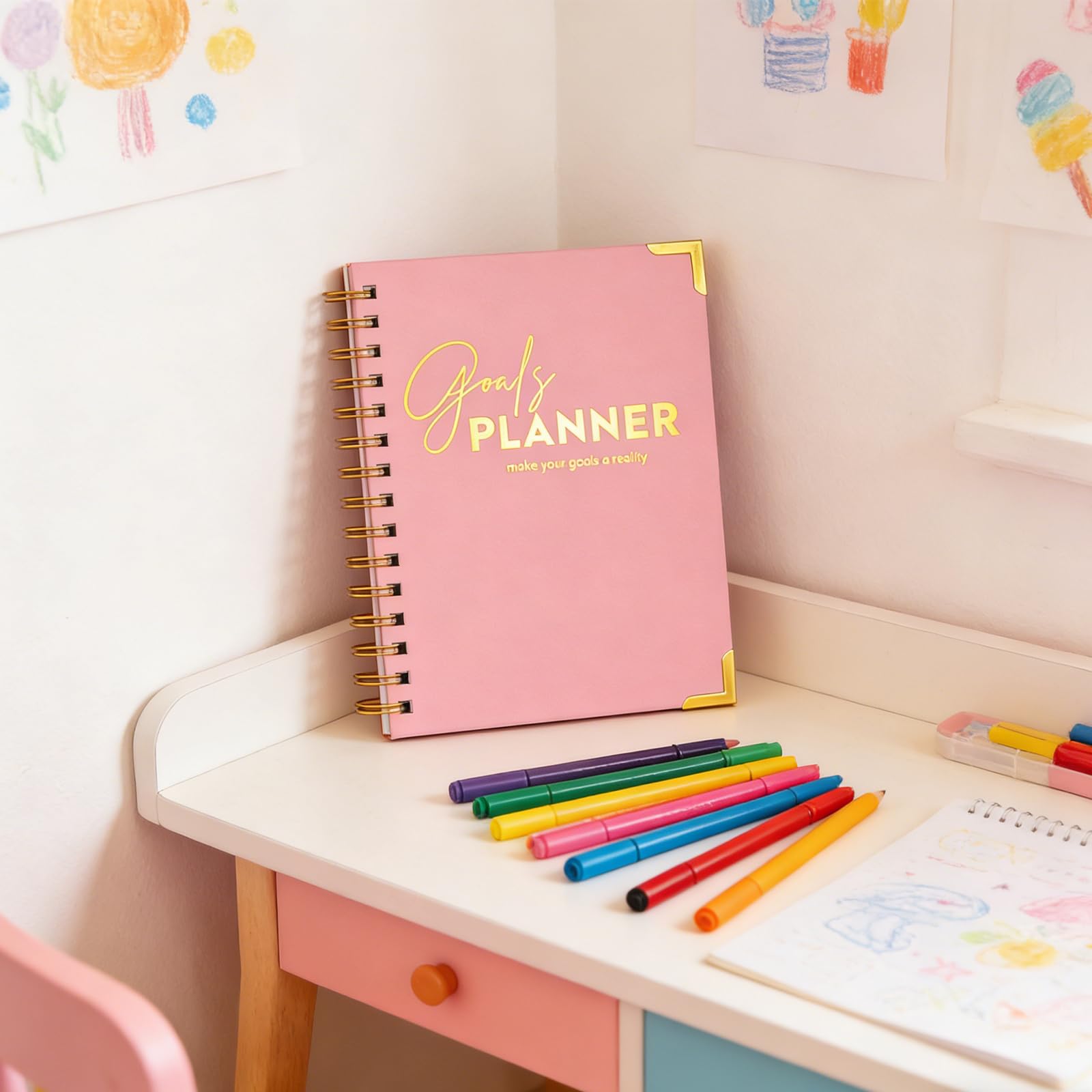 Elegante carta spessa con linguette laminate Ampio spazio per professionisti impegnati Agenda premium con copertina rigida con sezioni mensili settimanali gestione efficiente delle attività