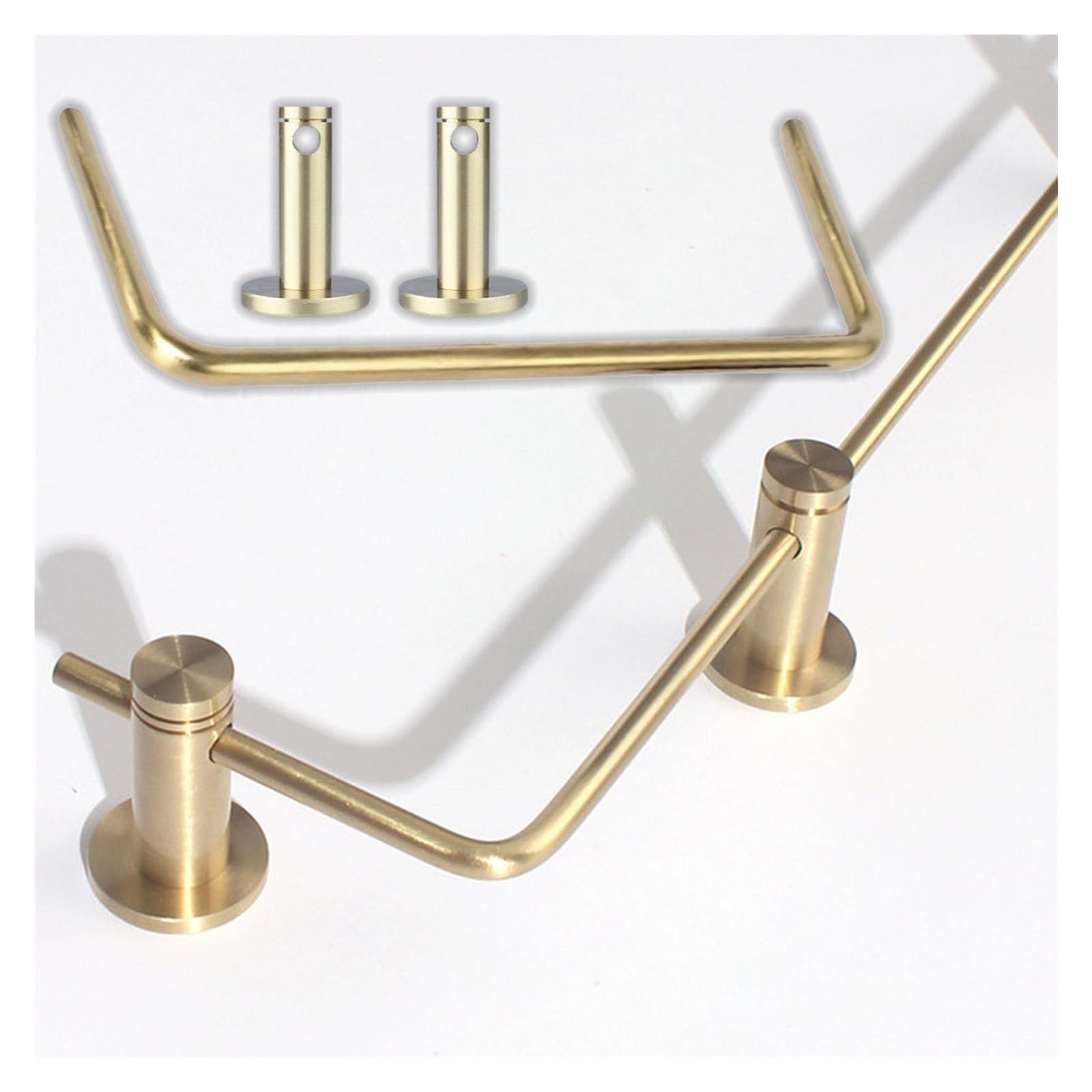 Custom R-Corner Brass Cabinet Board Gallery Tipping Railing, Waterproof Shelf Edge Guard Rail for Shoe Rack/Bookcase/Closet, Fence Display Rack(L 64in/162cm,W 9in/22cm)