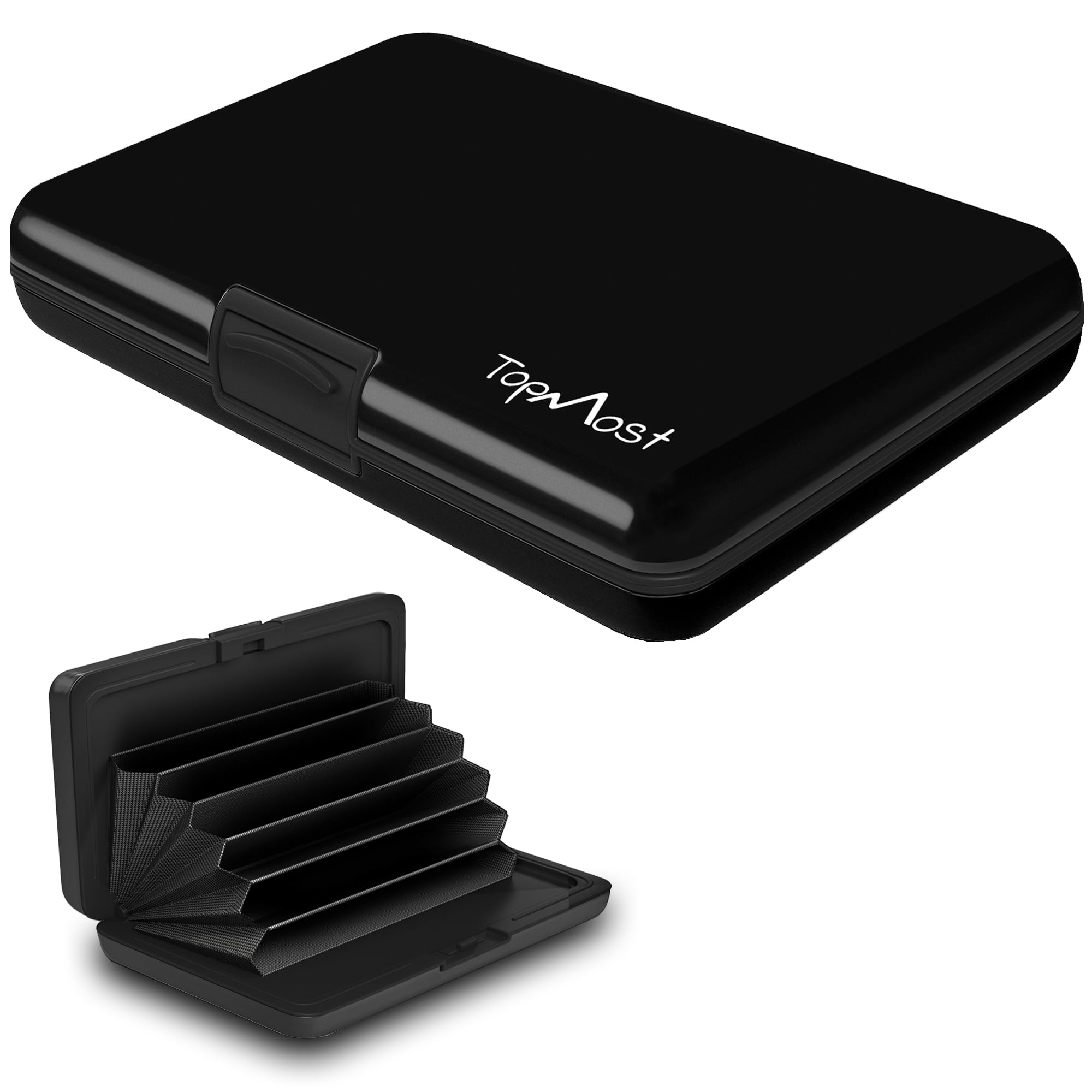 TopMost RFID-Blocking Aluminum Wallet Credit Cards Holder for Men & Women - Slots for 12 Cards And Bills. Credit Card Protector - Credit Card Case. Metal Card Holder. RFID Card Holder for Women & Men,