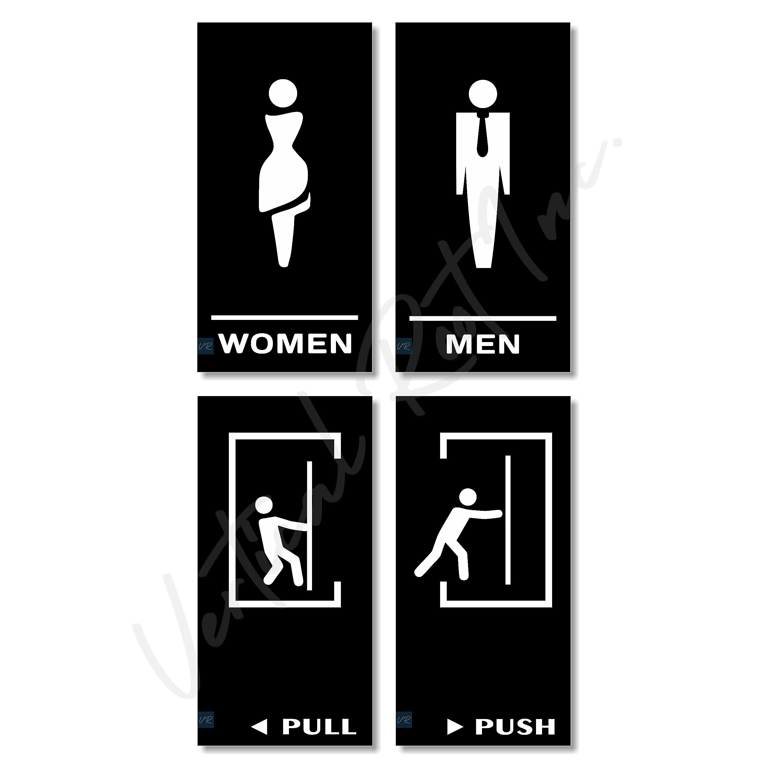 Sponsored Ad - MEN WOMEN PUSH PULL Door Signage/Sticker - Premium Black White Acrylic Sign. Easy to mount 3M Self-Adhesive Tape. Ideal for Office, Shop, Hotel, Malls, Commercial spaces