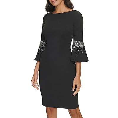 Calvin Klein Scuba Crepe Hotfix Slv Sheath Women