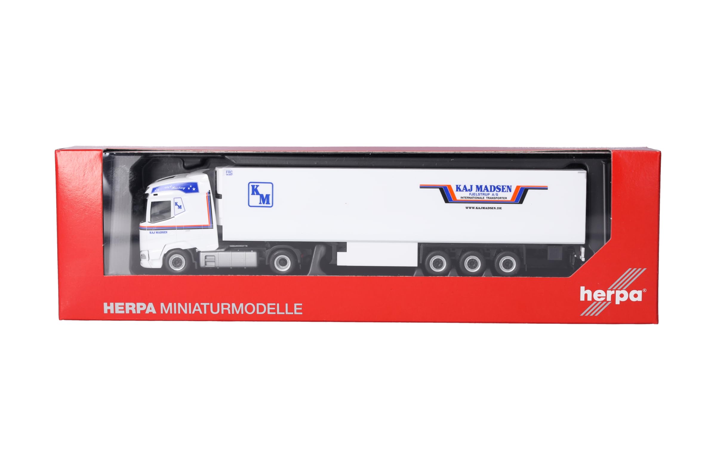 herpa modèle de Camion DAF XG Camion réfrigéré Kaj Madsen (Danemark/Kolding), Miniature à l'échelle 1:87, pièce de Collection, fabriqué en Allemagne, Plastique