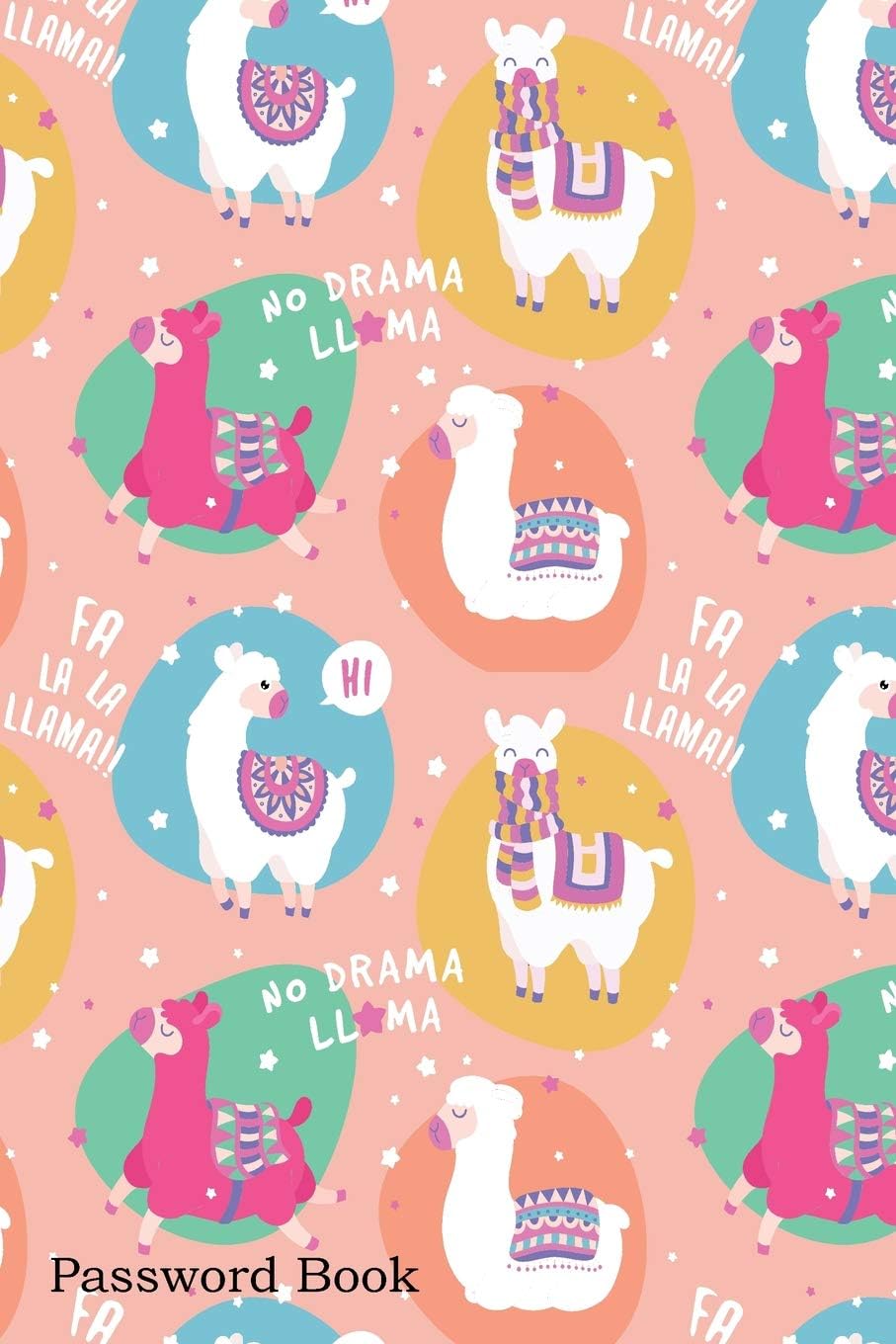 Password Book: Include Alphabetical Index With Seamless Pattern No Drama Llama
