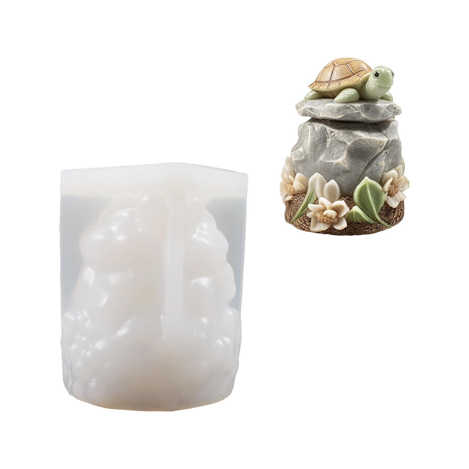 Alksubbm Creative Silicone with Turtles and Floral Designs for Soap Plasters Decoration Making