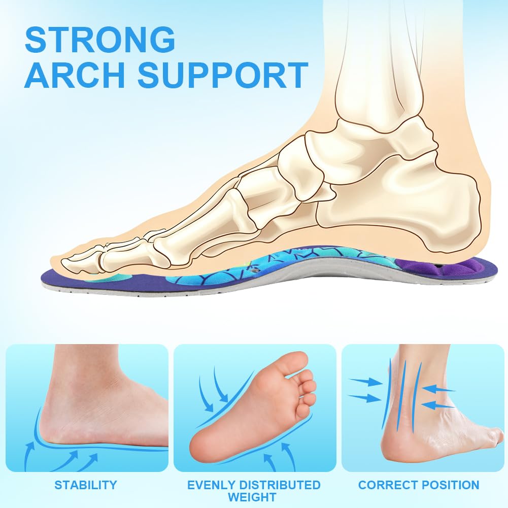 Plantillas Magneticas de Acupresión para Fascitis Plantar, Ortopedicas de Gel, Unisex 35-39