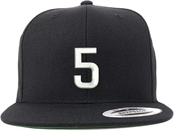 Trendy Apparel Shop Number 5 Embroidered Snapback Flatbill Baseball Cap