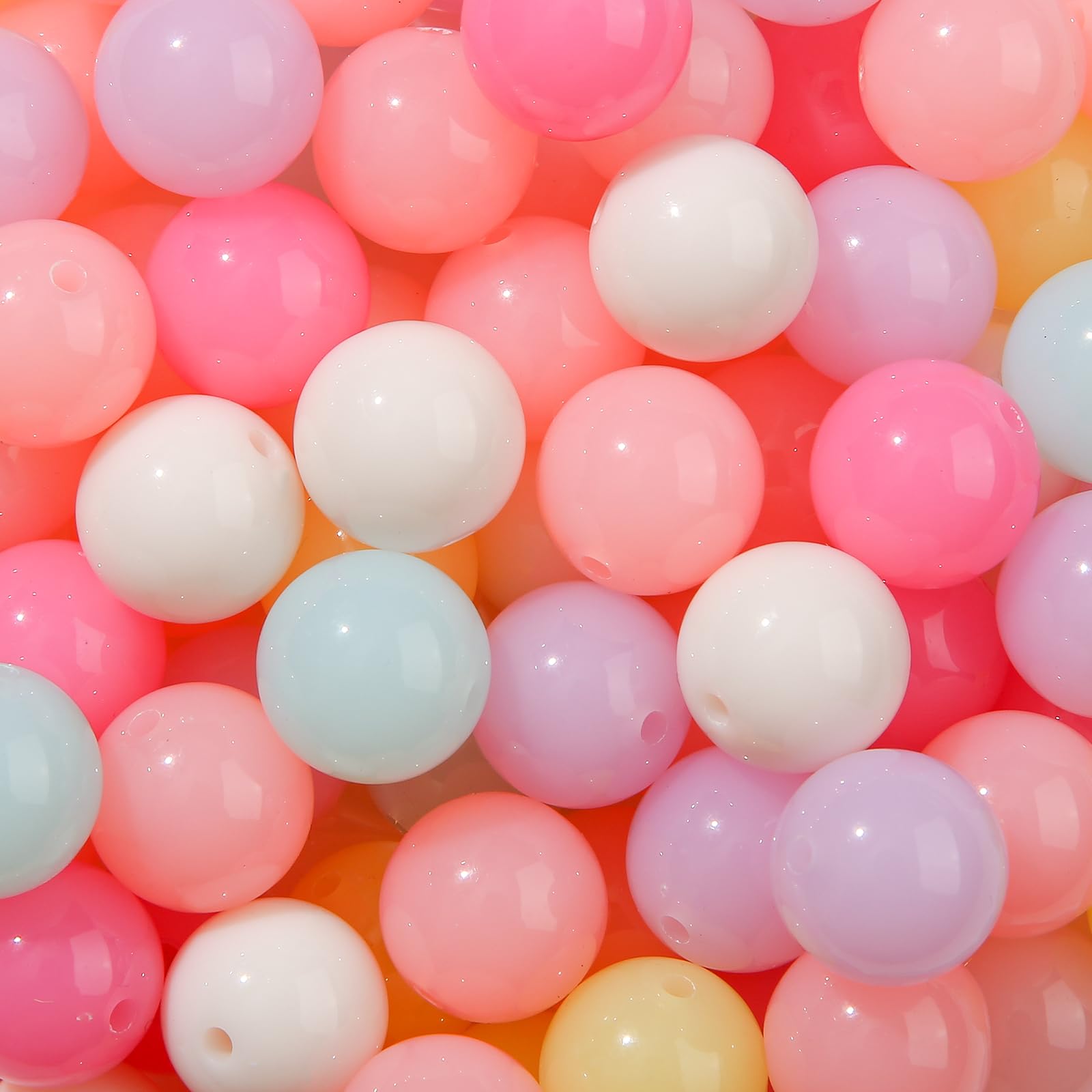 CYEENUT 16mm Acrylic Beads 100pcs Candy Color Acrylic Bead Round Transparent Beads Charm for Jewelry Making DIY Bracelet Necklace(pinktranslucent)