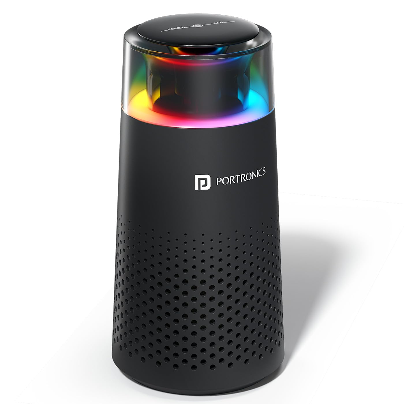 Portronics AeroDrive, Type-C Powered Car Air Purifier with H13 HEPA Filter, 3-Stage Filtration(Pre-filter, HEPA13 & Activated Carbon Filter) 360° Air Intake,Removes PM 2.5 & PM 10,RGB Ambient Lighting