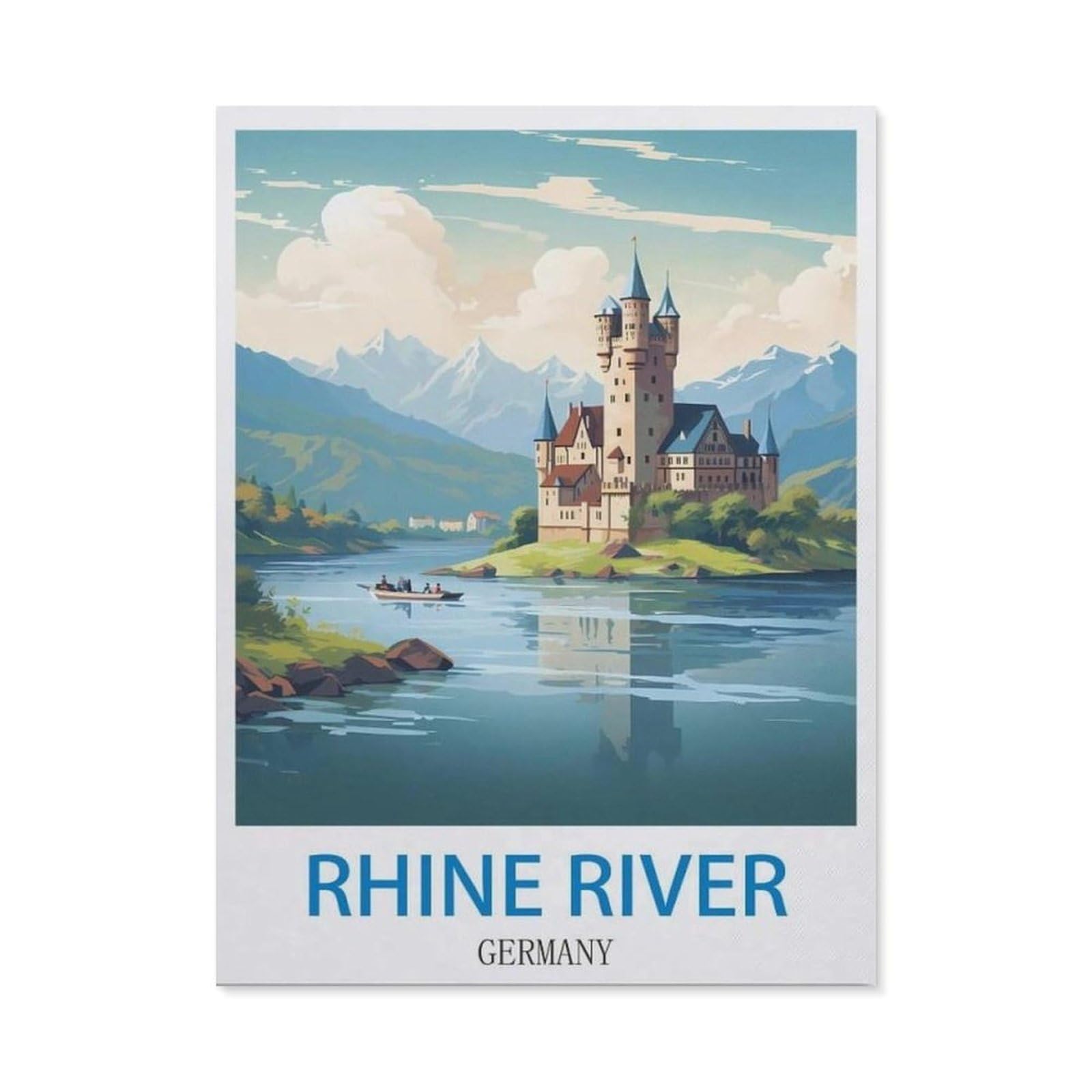 BEAYODKP Full Diamond 5D DIY Diamond Painting，Rhine River Germany
