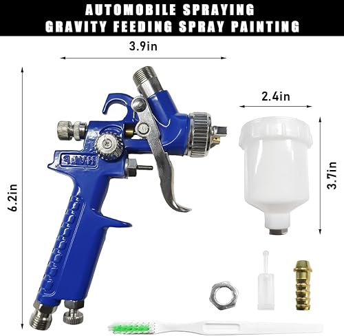 Miniatura 2 de Pistola pulverizadora HVLP con boquilla de 1.0mm, pistola de aire para pintura de detalles de coches con taza de 125cc, pistola pulverizadora de