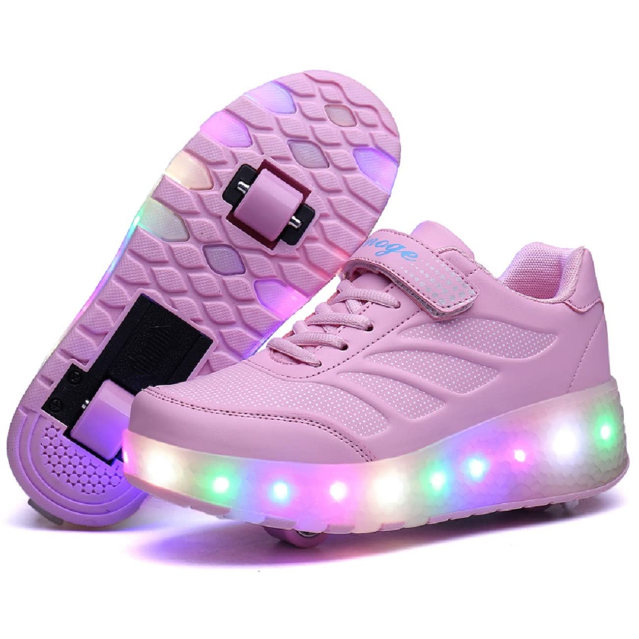Scarpe con rotelle da Bambina Scarpe con luci Ragazza Scarpe da LED Ruota Skateboard Sneaker Sportive con Rotelle Automatiche Ruota Multisports Skateboard Sneaker con Ruote per Bambini…