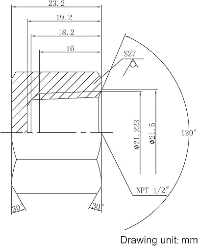 Miniatura 4 de HFS (R) Tapa de extremo 12" Npt hembra - Acero inoxidable 304 Montaje de tubería Cabeza hexagonal 1PC Paquete
