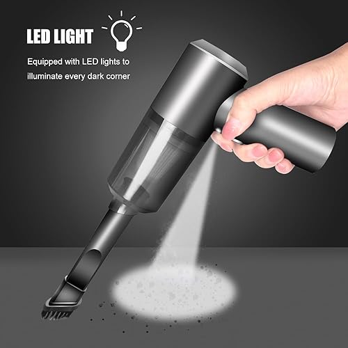 YUNYILAN Cordless Handheld Vacuum Cleaner, High Power Rechargeable Mini Portable Vacuum for Home, Office and Car Cleaning (Black)(Black)