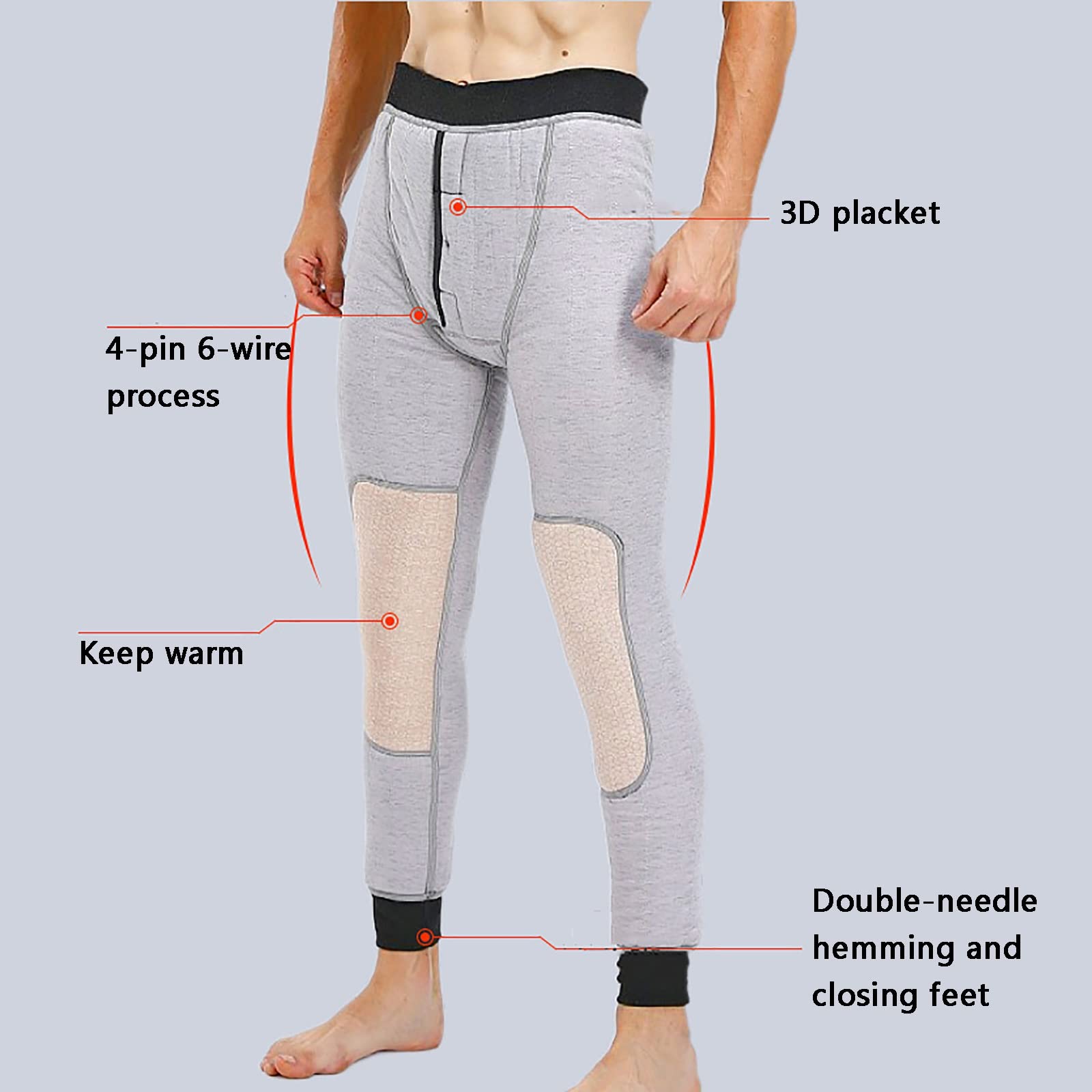 G&F Hommes Pantalon Thermique Hiver Pantalons Longs Chaleureux Bas sous-vêtements pour Extérieur