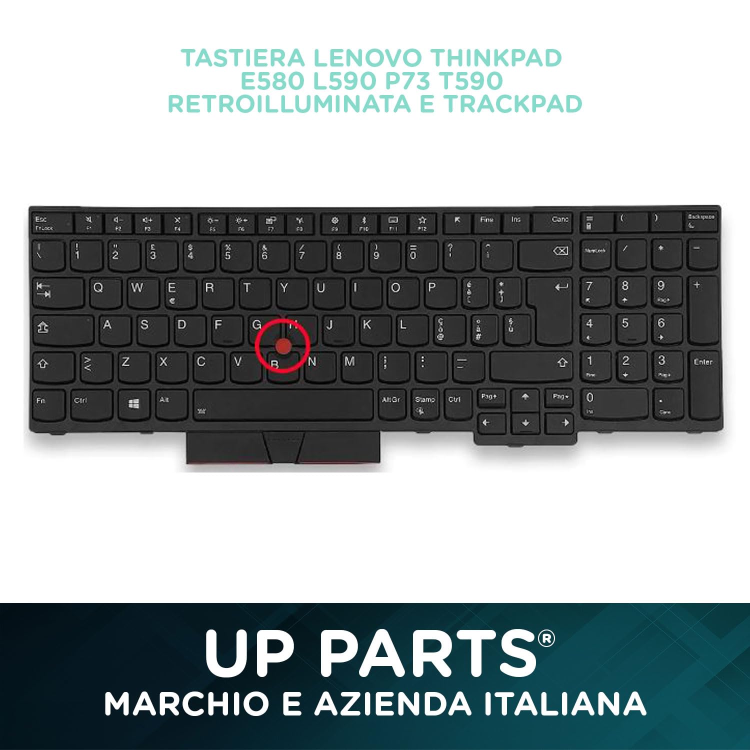 Azienda Italiana Tastiera Italiana Compatibile con Lenovo per Notebook ThinkPad E580 L590 P73 T590 01YP777